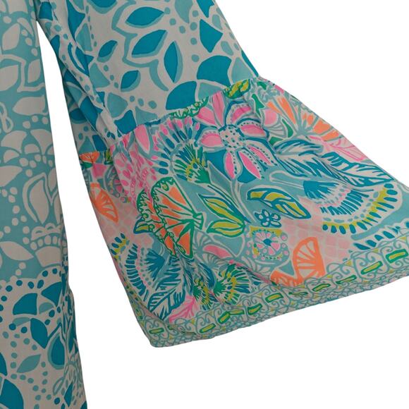 Lilly Pulitzer Nevie Dress Size XS Caribbean Citrus Off Shoulder Tropical Beachy - Picture 5 of 11